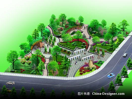 东门小游园景观绿化效果图-世昌园林装饰设计事务所的设计师家园-绚丽
